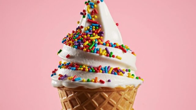 ice cream cone with sprinkles
