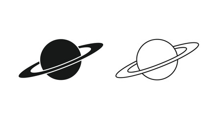 Two stylized depictions of saturn one dark and one light © RKGolam