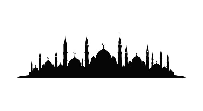 silhouette of mosque