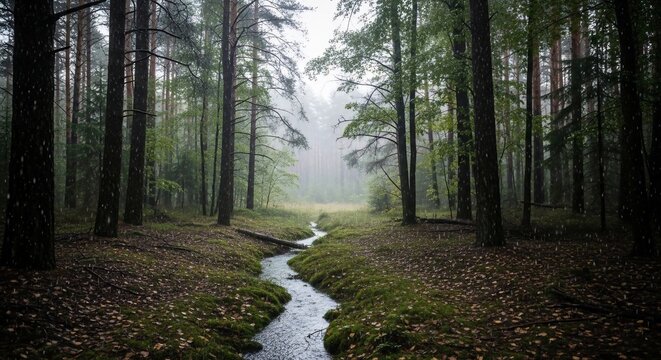 Forest stream landscape