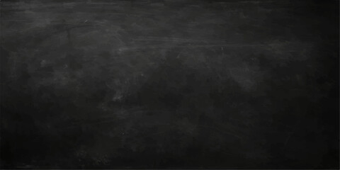 Vintage aged dark blackboard texture backdrop with blank chalk board surface and a grey grunge concrete frame design © Faysal