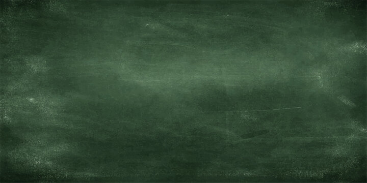 A vintage green chalkboard background with a blank textured design and grunge chalk marks on an empty dark blackboard frame