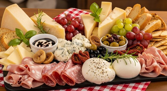 Gourmet food platter assortment