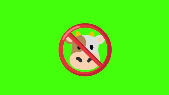 No Dairy or Milk Products Allowed Sign on Green Screen.