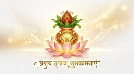 Prosperity Concept for Akshaya Tritiya with Gold Kalash