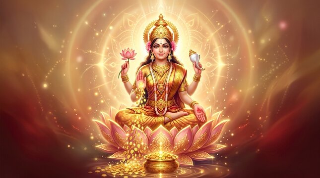Happy Akshaya Tritiya with Prosperity Background with Laxmi Mata