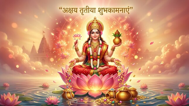 Happy Akshaya Tritiya with Prosperity Background