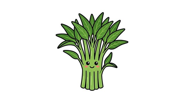 Cartoon Leek Vegetable Character Illustration.