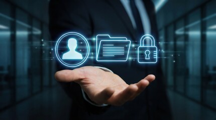 Obraz premium Digital identity protection and document security ensure privacy with advanced technology safeguarding personal information from unauthorized