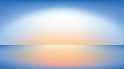Obraz premium Serene gradient horizon reflection desktop wallpaper vector