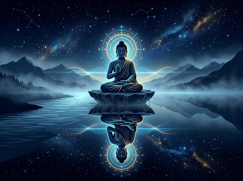 Buddha Purnima Greeting Poster with Spiritual and Peaceful Theme