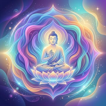 Buddha Purnima Greeting Poster with Spiritual and Peaceful Theme