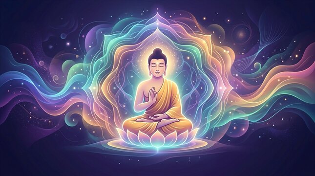 Buddha Purnima Greeting Poster with Spiritual and Peaceful Theme