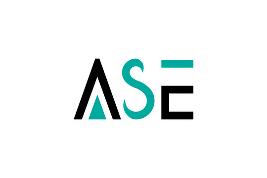 Modern ASE Logo Design &ndash; Minimalist Black & Teal Geometric Branding for Professional Visual Identity