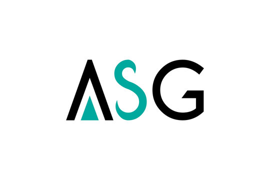 Modern ASG logo design minimalist typography teal black branding geometric creative identity mark