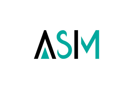 Modern Minimalist ASM Logo Design in Black and Teal