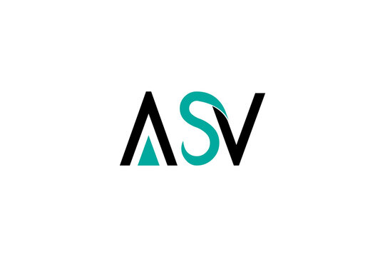 Modern Minimalist ASV Logo Design in Black and Teal