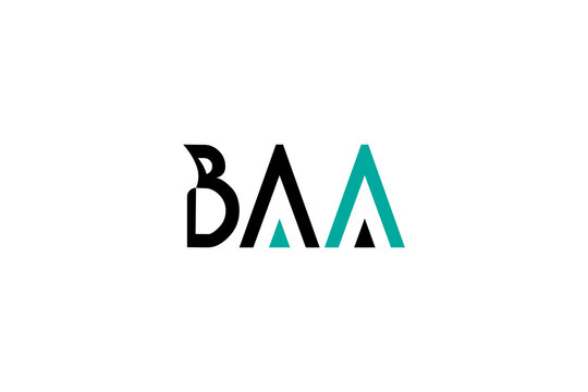 BAA Logo Design &ndash; Modern Minimalist Geometric Branding Symbol with Bold Black & Teal Accents