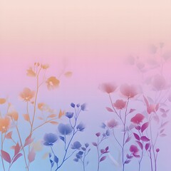 Fototapeta premium Soft Pastel Background Featuring Minimal Floral Silhouettes