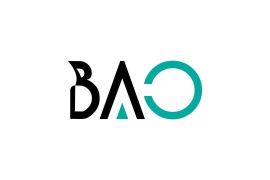 Modern BAO Logo Design in Black and Teal, Minimalist Geometric Branding Identity Concept