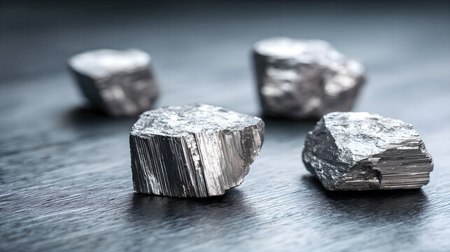 Close up of graphite crystal, dense layered texture, subtle metallic reflection, emphasizing advanced energy storage materials and strategic mineral significance