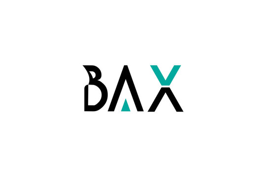 Modern BAX Logo Design: Minimalist Teal & Black Vector Lettering for Tech, Business & Startup Brand