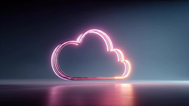 Seamless loop cloud budget optimization animation, neon financial allocation background.