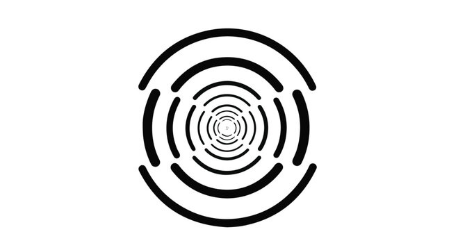 Black concentric circle pattern logo design element