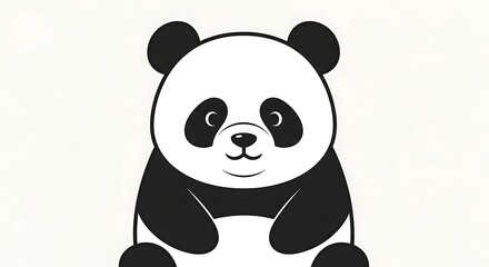 Naklejka premium Cute Cartoon Panda Bear Character Design.