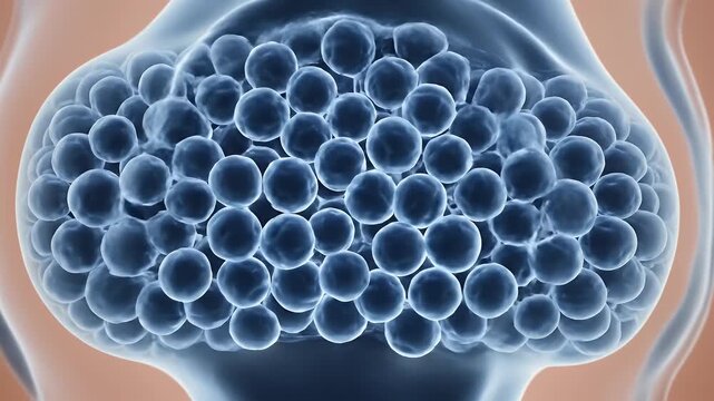 Microscopic view of healthy hyaline cartilage showing chondrocytes within lacunae and extracellular matrix scientific animation