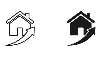 Obraz premium House growth arrow real estate improvement icon