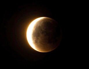 Obraz premium A partially illuminated moon against a dark background
