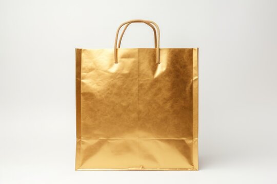 Shopping bag handbag paper gold.