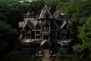 Naklejka premium Haunted mansion architecture building outdoors.