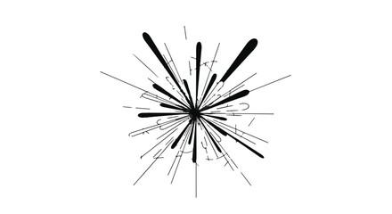 Fototapeta premium Dynamic burst of abstract lines and shapes radiating from a central point