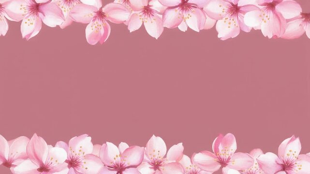 Pink Cherry Blossom Frame Animation Generative AI