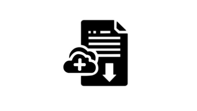 Download file icon vector isolated on white background symbol for documents  symbols with shadows for business website design and internet communication concept 