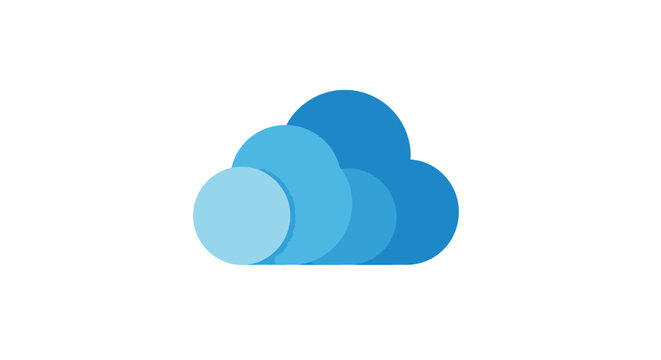 Blue Cloud Icon Symbol.