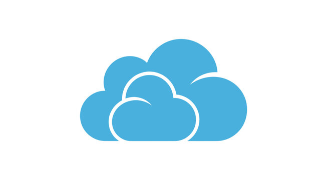 Cloud Icon Blue Weather Symbol.