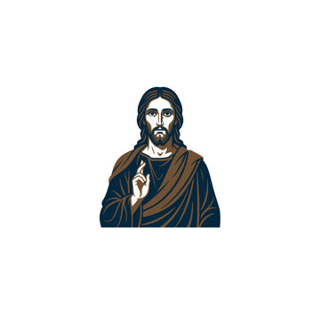 Jesus Christ Upper Body Vector Art