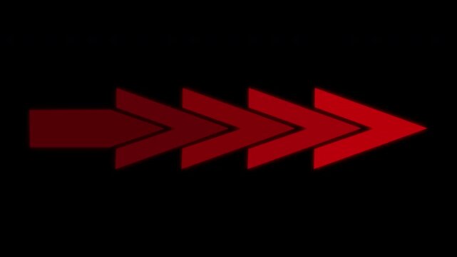 Dynamic Red Arrow Swipe Animation with Transparent Background for Motion Graphics and Video Editing Transitions and Overlays. 4K video with alpha channel