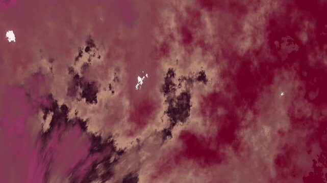 Cloudy abstract landscape featuring maroon, tan, and dark colors. Suitable for backgrounds, design elements, or artistic projects with a moody aesthetic.
