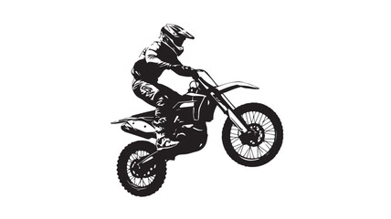 Obraz premium Motocross rider in mid air performing a jump on a dirt bike