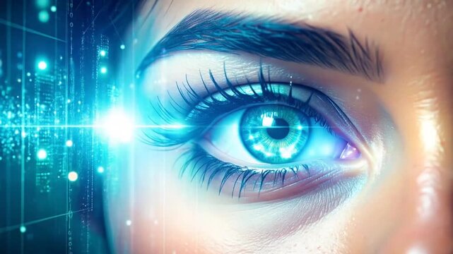 Futuristic Eye: Digital Interface and Human Connection