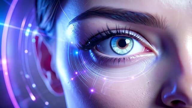 Futuristic Eye Scan: Technology and Human Vision