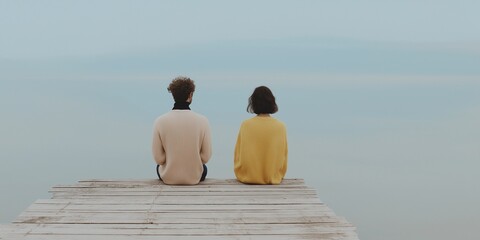 Fototapeta premium Couple person raw profile, authentic emotional portrait