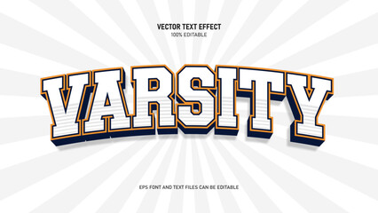 Varsity 3d text effect sport varsity style © ricks