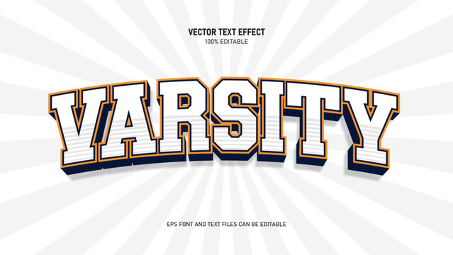 Varsity 3d text effect sport varsity style