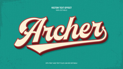 Archer text effect, retro vintage style text effect © ricks