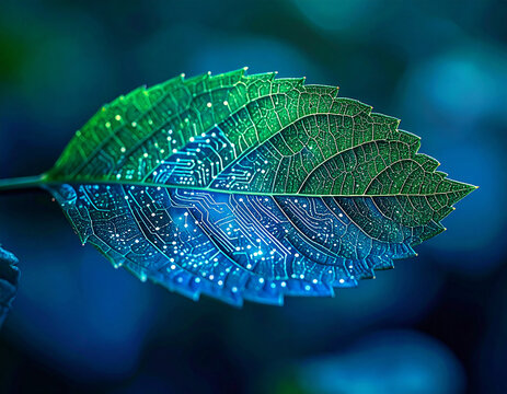 Green Tech Leaf: Nature Meets Digital Circuitry